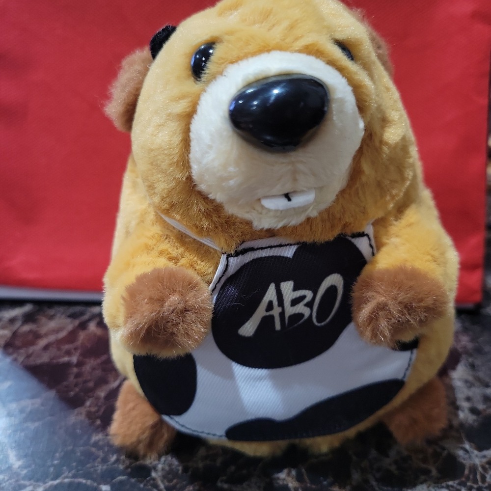 ABO Yell-Mates Screaming Beaver Animated Plush Cow Apron Talking Collectible
